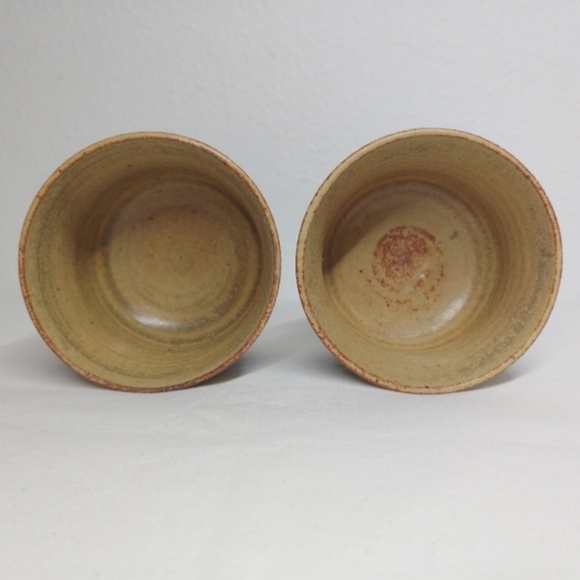 Marj Peeler Pottery Wine Goblet Clay Chalice Earthenware Vintage Folk Art Pair 2 - Picture 6 of 13